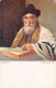 Judaica - AUSTRIA - Prayer Break - Painting By F. Obermüller - Publ. B. K. Wien  - Judaika