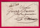 MARQUE P66P BELFORT HAUT RHIN 1824 POUR ST ETIENNE LOIRE INDICE 13 LETTRE - 1801-1848: Voorlopers XIX