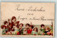 39743408 - Nr. 729 Kinder Musizieren Geige  Trommel Floete Rosengirlande  Lithographie - Autres & Non Classés