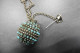 Collier Ancien Tibétain Chaîne Métal Argenté Flacon Parfum Perles Turquoise Tibet - Ethnisch