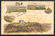 Vorläufer-Lithographie Petersberg /Rhein, 1894, Ausblick Vom Berg Auf Köln, Ruine Godesberg  - Petersberg