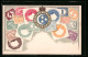 Präge-AK Briefmarken Mit Wappen Von Ägypten  - Timbres (représentations)