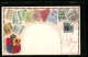 AK Briefmarken Aus Mauritius Mit Landkarte  - Timbres (représentations)