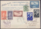 CP Commémorative "1e Vol Groupé Belgique-Congo Belge" Affr. PA1+N°425+456/57 Càd BRUXELLES-AEROPORT /22-10-1937 Pour LEO - Storia Postale