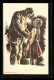 Künstler-AK Schweizer Bundesfeier 1928 Für Das Alter, Mädchen Mit Greis, Ganzsache  - Ganzsachen