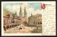 Künstler-Lithographie Karl Heinisch: Bremen, Marktplatz Mit Passanten, Wappen  - Autres & Non Classés