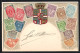 Präge-Lithographie Danmark, Wappen Mit Briefmarken  - Stamps (pictures)