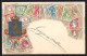 Präge-Lithographie Nederland, Wappen Und Briefmarken  - Briefmarken (Abbildungen)