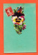 01602 / Curieuse CP Fond Vert Entièrement Vierge Ajouti Fleur 1911  - Autres & Non Classés