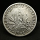 1 FRANC SEMEUSE ARGENT 1908 FRANCE / SILVER (20240513) - 1 Franc