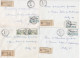 37082# LOT 7 LETTRES FRANCHISE PARTIELLE RECOMMANDE Obl VERGAVILLE MOSELLE 1967 1968 Pour METZ 57 - Covers & Documents