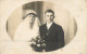 Marriage Family Social History Wedding Souvenir Real Photo Bride Veil Flowers - Marriages