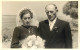 Marriage Family Social History Wedding Souvenir Real Photo Bride Veil Flowers Nature - Huwelijken