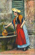 06 - Nice - Niçoise à La Fontaine - Animée - Folklore - Costume - CPA - Voir Scans Recto-Verso - Vita E Città Del Vecchio Nizza