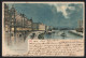 Mondschein-Lithographie Wien, Franz-Josefs-Quai Mit Donau Und Bergpanorama  - Sonstige & Ohne Zuordnung