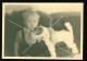 Orig. Foto Um 1940 Süsser Junge Auf Sofa Mit Seinem Hund Spielzeug Sweet Boy With A Big Dog, Toy - Personnes Anonymes