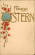 Glückwunsch Ostern / Eastern Goldschrift Mohnblumen Jugendstil 1908 Prägekarte - Sonstige & Ohne Zuordnung