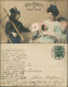 Neujahr Sylvester New Year Fotokunst Schornsteinfeger übergibt Liebesbrief 1909 - Other & Unclassified