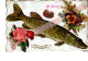 Carte Ajoutis 1er Avril Poisson Pensées Roses Ruban    RV - 1er Avril - Poisson D'avril