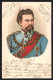 Lithographie Ludwig II. In Uniform Mit Orden Und Schärpe  - Familles Royales