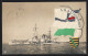 AK Kriegsschiff S.M.S. Thüringen Mit Einem Beiboot Vor Anker Liegend, Mit Torpedonetzen, Reichskriegsflagge  - Krieg