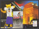 Inde India 2008 Maximum Max Card Commonwealth Games, Sport, Sports, Shera Mascot Tiger, Indiagate, Flag, India Gate - Storia Postale
