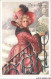 AS#BFP1-0682 - ILLUSTRATEUR M.M. Vienne - Bonne Année - Femme Avec Un Bouquet De Gui - Vienne
