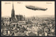 AK Wien, Zeppelin Parseval II. über Dem Stefansdom  - Zeppeline
