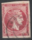 Grece N° 0016 Tête De Mercure Rouge Carmin 80 L Chiffre 80 Au Verso - Used Stamps