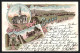 Lithographie Brunn A. Gebirge, Villa Gudera, Die Lerchenhöhe, Kirche  - Andere & Zonder Classificatie