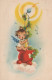 ANGEL CHRISTMAS Holidays Vintage Postcard CPSMPF #PAG795.A - Engelen