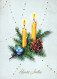 Feliz Año Navidad VELA Vintage Tarjeta Postal CPSM #PAZ216.A - Nouvel An