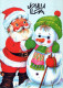WEIHNACHTSMANN SANTA CLAUS Neujahr Weihnachten SCHNEEMANN Vintage Ansichtskarte Postkarte CPSM #PAU390.A - Santa Claus