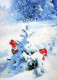PAPÁ NOEL Feliz Año Navidad GNOMO Vintage Tarjeta Postal CPSM #PAU217.A - Santa Claus
