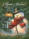 Neujahr Weihnachten SCHNEEMANN Vintage Ansichtskarte Postkarte CPSM #PBM533.A - New Year