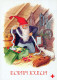BABBO NATALE Buon Anno Natale GNOME Vintage Cartolina CPSM #PBL610.A - Santa Claus