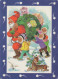 PÈRE NOËL Bonne Année Noël GNOME Vintage Carte Postale CPSM #PBL586.A - Santa Claus