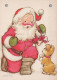 PÈRE NOËL Bonne Année Noël Vintage Carte Postale CPSM #PBL316.A - Santa Claus