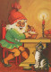PAPÁ NOEL Feliz Año Navidad Vintage Tarjeta Postal CPSM #PBL249.A - Santa Claus