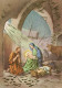 Vergine Maria Madonna Gesù Bambino Natale Religione Vintage Cartolina CPSM #PBB879.A - Maagd Maria En Madonnas