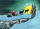 SANTA CLAUS Happy New Year Christmas DEER Vintage Postcard CPSM #PBB162.A - Santa Claus