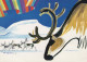 PAPÁ NOEL Feliz Año Navidad CIERVOS Vintage Tarjeta Postal CPSM #PBB203.A - Santa Claus