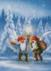 SANTA CLAUS Happy New Year Christmas GNOME Vintage Postcard CPSM Unposted #PBA586.A - Santa Claus