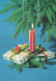 Feliz Año Navidad VELA Vintage Tarjeta Postal CPSM #PAZ976.A - New Year