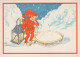 Happy New Year Christmas CHILDREN Animals Vintage Postcard CPSM #PBS995.A - Nieuwjaar
