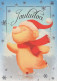Bonne Année Noël Animaux Vintage Carte Postale CPSM #PBS398.A - Nieuwjaar