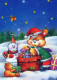 Happy New Year Christmas BEAR Animals Vintage Postcard CPSM #PBS180.A - Nieuwjaar