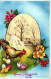 OSTERN HUHN EI Vintage Ansichtskarte Postkarte CPA #PKE065.A - Easter