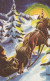 Happy New Year Christmas HORSE Vintage Postcard CPSMPF #PKD635.A - Nieuwjaar
