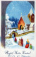 Feliz Año Navidad IGLESIA Vintage Tarjeta Postal CPSMPF #PKD321.A - Nieuwjaar